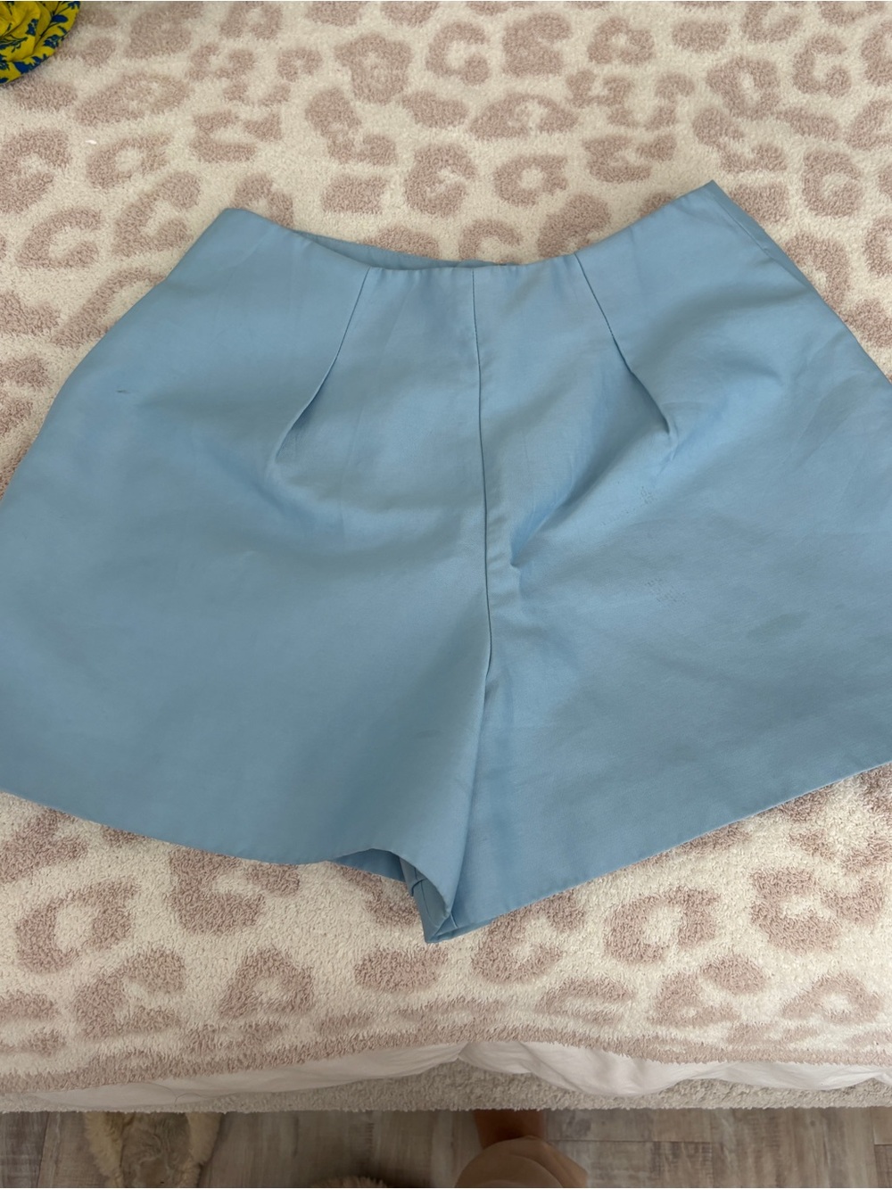 Y Sing Light Blue High-Waist Women's Suit Shorts